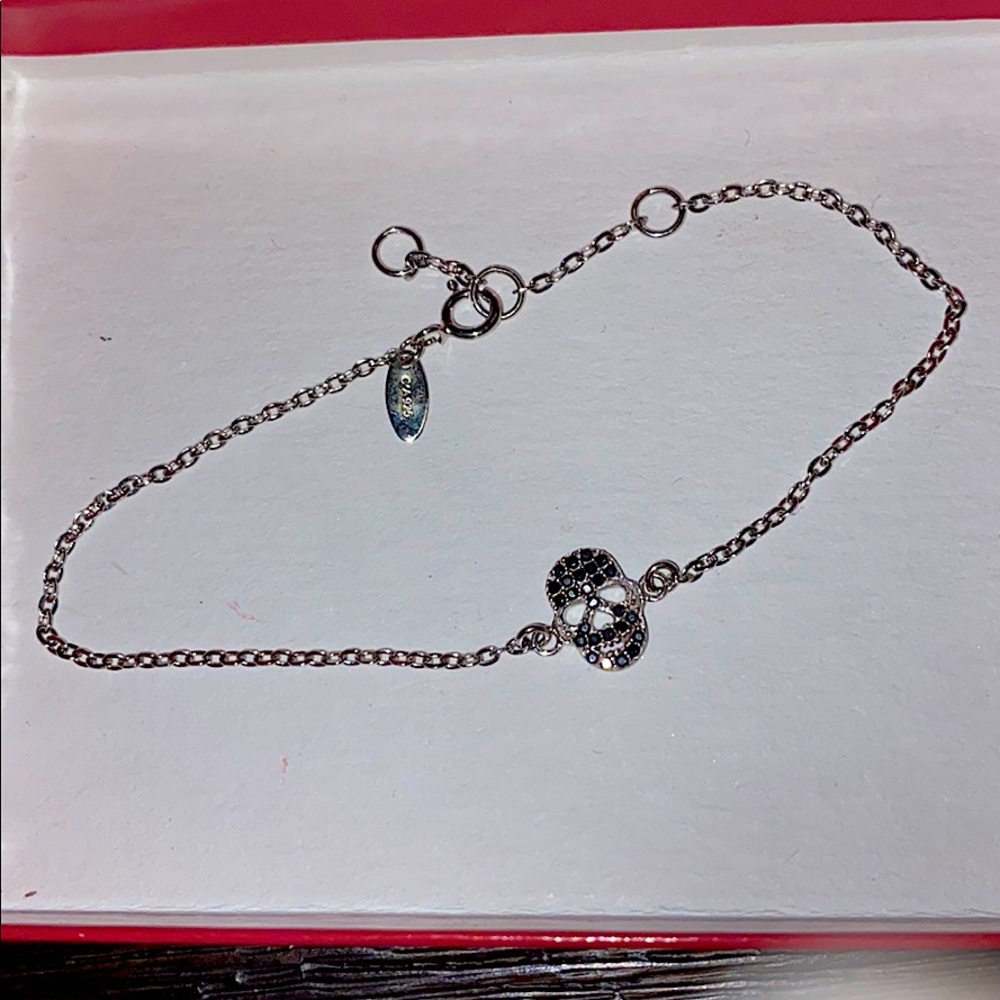 Stamped 925 sterling silver skull bracelet